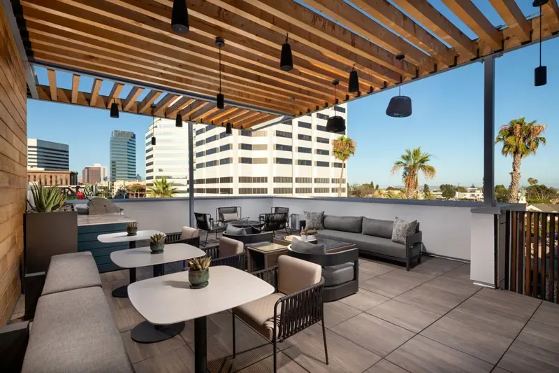 Enjoy city views from our rooftop